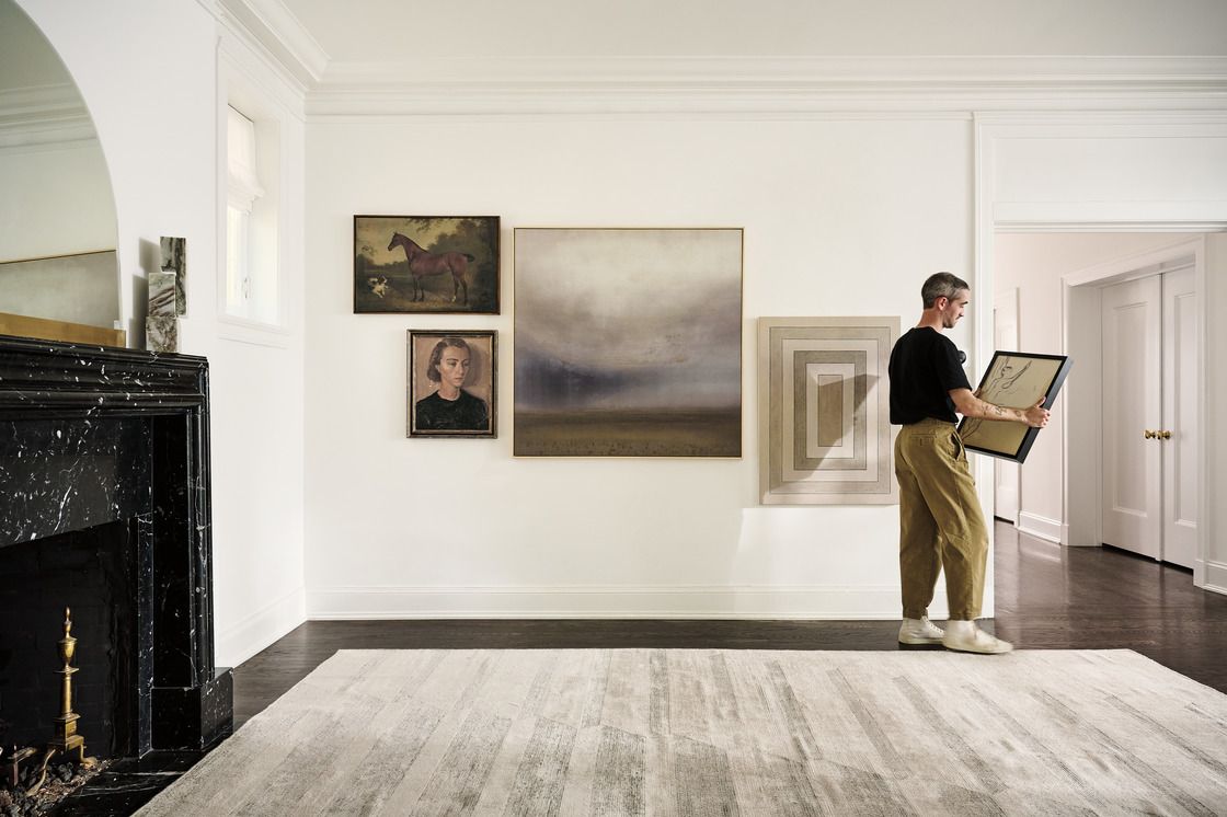 artwork in an organic gallery wall layout